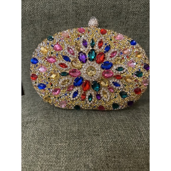 The Unbranded Brand Handbags - Women Evening Purse Diamond Crystal Evening Wedding Clutch Handbag Shoulder Bag